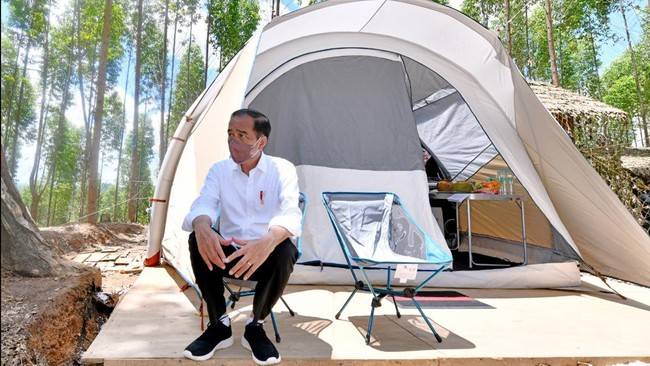 Presiden Jokowi saat berkemah di IKN Nusantara beberapa waktu lalu. (Arsip Fotografer Pribadi Presiden Jokowi Agus Suparto)