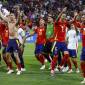 Timnas Spanyol dapat dukungan warga Gaza untuk juara Euro 2024. [REUTERS/Michaela Stache]