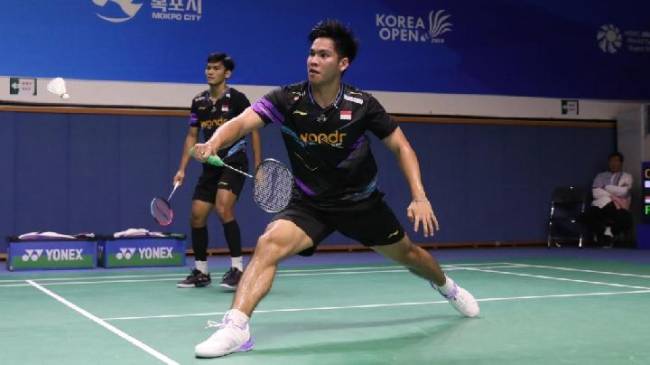 Pasangan ganda putra Indonesia, Muhammad Shohibul Fikri/Daniel Marthin melaju ke babak kedua Korea Open 2024 mengalahkan wakil Taiwan Chen Cheng Kuan/Chen Sheng Fa dengan skor 21-11, 21-16. (PBSI)