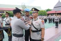 Dua pejabat di lingkup Polrsesta Banjarmasin diganti serta dilakulan serah terima jabatan, Jumat (16/8/2024).SuarIndonesia/Ist)