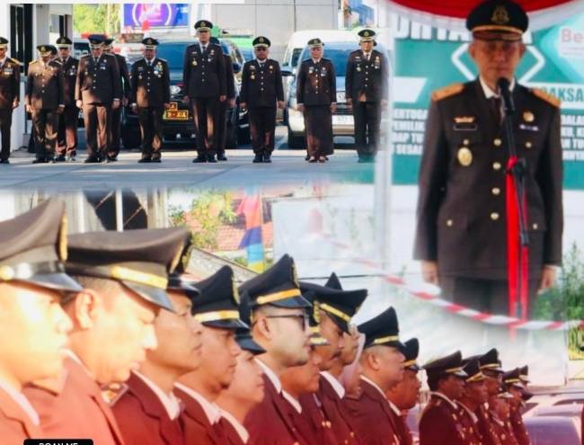 Jajaran Kejaksaan Tinggi Kalimantan Selatan (Kejati Kalsel) telah melaksanakan Upacara Peringatan Hari Kemerdekaan Republik Indonesia Ke – 79 Tahun 2024 dengan mengangkat Tema “Nusantara Baru Indonesia Maju”, Sabtu (17/8/2024). (SuarIndonesia/Ist)