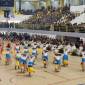 Suasana pembukaan Porwanas XIV di GOR Paman Birin, Kamis (22/8/2024), dimeriahkan dengan tarian kolosal.  (SuarIndonesia/Ist)