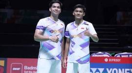Pasangan ganda putra Indonesia, Muhammad Shohibul Fikri/Daniel Marthin tembus perempat final Korea Open 2024. (PBSI)
