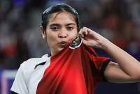 Gregoria Mariska Tunjung raih medali pertama untuk Indonesia di Olimpiade Paris 2024. (Tangkapan Layar @Youtube)