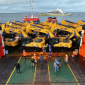Sebanyak 38 unit alat berat milik PT Jhonlin Group dari China tiba di Papua, Rabu (14/8/2024). (ANTARA/HO-PT Jhonlin Group)