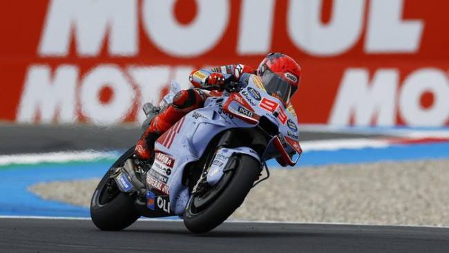 
Marc Marquez jadi yang tercepat di FP1 MotoGP Aragon 2024. (REUTERS/Piroschka Van De Wouw)