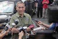 Anggota Dewan Penasihat Partai Golkar, Jusuf Hamka, menyatakan mundur dari kepengurusan partai dan urusan pencalonan pilkada. (CNNIndonesia/Adhi Wicaksono)
