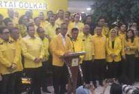 Plt Ketua Umum Partai Golkar Agus Gumiwang di kantor DPP Partai Golkar, Selasa (13/8/2024) (SuarIndonesia/ANTARA/Walda Marison