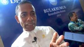 Deputi Pengendalian Pembangunan Otorita IKN Thomas Umbu Pati menyatakan bakal mengundurkan diri jika Istana Garuda di IKN tidak menghijau nantinya. (CNN Indonesia/Tunggul)
