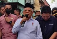 Wapres Ma'ruf Amin respons panas hubungan PBNU dan PKB. (CNNIndonesia/Sakti Darma)