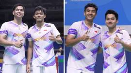 
Kolase pasangan ganda putra Indonesia Daniel/Fikri (kiri) bertemu Bagas/Leo (kanan) di All Semifinal Indonesia Korea Open 2024 pada Sabtu (31/8/2024). [Kolase SuarIndonesia - @PBSI]