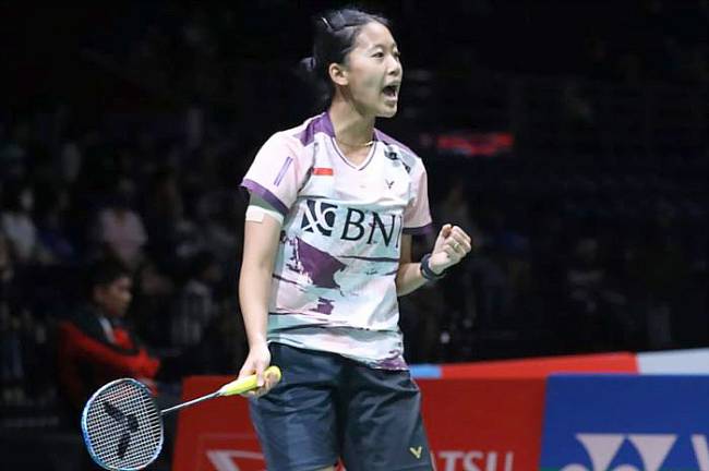 Putri Kusuma Wardani melaju ke semifinal Taipei Open 2024 setelah tumbangkan wakil tuan rumah Tai Tzu Ying dengan skor 18-21, 21-16, 24-22. (X.COM/@INABADMINTON)
