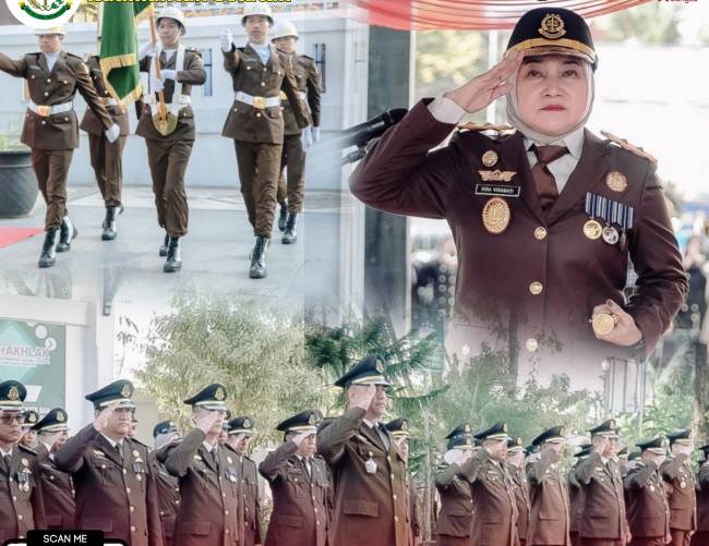 Upacara  dipimpin Kajati Kalsel, Rina Virawati  SH MH, Senin 2/9/2024) (SuarIndonesia/Ist).