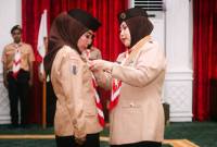 Hj. Raudatul Jannah  penyematan tanda jabatan serta pembacaan ikrar dan berita acara pelantikan, Kamis (5/9/2024) SuarIndonesia/Adv)