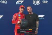 Leclerc sukses meraih pole position di sirkuit jalan raya Baku. (Screenshot: F1.Live.com)