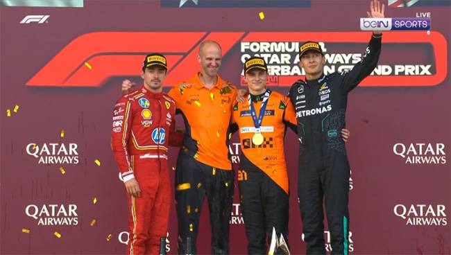 
Podium GP F1 Azerbaijan 2024. (Screenshot: BeinSPORTS)