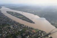 Pulau Kumala di Tenggarong, Kukar, Kaltim, dilihat dari udara, (Antara/ HO Prokom Kukar)