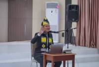 Penampilan bakat broadcasting salah satu peserta Pemilihan Nanang Galuh Balangan 2024.(Foto :Mc.Balangan)