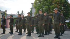 Linmas Lampihong ikuti pelatihan PBB (SuarIndonesia/mc.Balangan