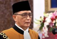 Hakim agung Sunarto resmi terpilih sebagai Ketua Mahkamah Agung periode 2024-2029, menggantikan Muhammad Syarifuddin. (Tangkapan layar youtube Sekretariat Presiden)
