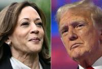 Kamala Harris versus Donald Trump bersaing di pemilu AS 2024. (AFP/PATRICK T. FALLON)