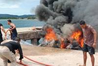 Polisi telah memeriksa 18 orang saksi untuk mengusut ledakan dan kebakaran speedboat rombongan calon Gubernur Maluku Utara Benny Laos. (ANTARA FOTO/HUMAS POLRES TALIABU)