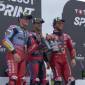 Podium Juara Sprint Race MotoGP Australia 2024. (Screenshot: @MotoGP Live)