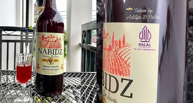Temuan salah satu produk Nabidz minuman 'wine halal' yang telah mendapatkan sertifikat halal. (Instagram)