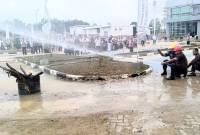 bekerjasama dengan Dinas Satpol PP dan Damkar, yang dipraktikkan langsung bagaimana proses pemadaman api. (SuarIndonesia/ZS)