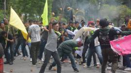 emua melibatkan ribuan personel gabungan, ini dalam simulasi penanganan konflik sosial pasca pilkada serentak di Lapangan Murjani, Jum’at (8/11/2024) (SuarIndonesia.Ist)