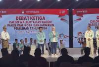 Debat Pamungkas atau yang Ketiga yang diselenggarakan Komisi Pemilihan Umum (KPU) Kota Banjarmasin dilakukan di Gedung Serbaguna Chandra pada Sabtu malam (16/10/2024) (SuarIndonesia/Ist)
