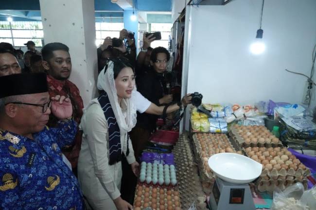 Dyah Roro Esti Widya Putri, Wakil Menteri Perdagangan (Wamendag) RI, meninjau Pasar Pandu Banjarmasin, Senin (18/11/2024) (SuarIndonesia/Ist)