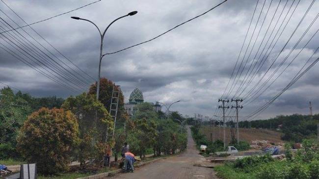 Salah satu titik PJU di Kabupaten Balangan. (SuarIndonesia/ADV/RJ)