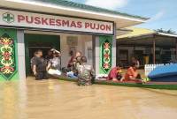 Puskesmas Pujon di Kecamatan Kapuas Tengah, Kabupaten Kapuas, dilanda banjir, Jumat (29/11/2024). (ANTARA/Dokumen Pribadi)