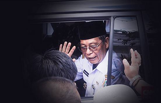 Gubernur Kalimantan Selatan H Sahbirin Noor atau Paman Birin kembali mangkir dari pemeriksaan KPK. (CNN Indonesia/Risanta)