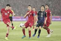 Timnas Indonesia kalah 0-4 dari Jepang dalam Kualifikasi Piala Dunia 2026. (CNNIndonesia/Adhi Wicaksono)