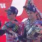 Podium Juara MotoGP 2024 Barcelona 2024. (Screenshot @MotoGP Live)