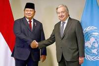 Presiden Prabowo Subianto mengatakan Indonesia siap mengerahkan pasukan perdamaian ke Jalur Gaza, Palestina, saat bertemu Sekjen PBB Antonio Guterres di KTT G20. (Foto: Muchlis Jr - Biro Pers Sekretariat Presiden)
