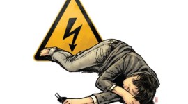 Ilustrasi pelajar kesetrum