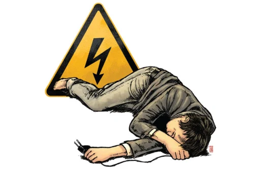 Ilustrasi pelajar kesetrum