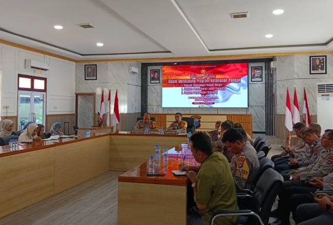 Polres Balangan saat menggelar rapat gugus tugas ketahanan pangan, Jumat (1/11/2024).