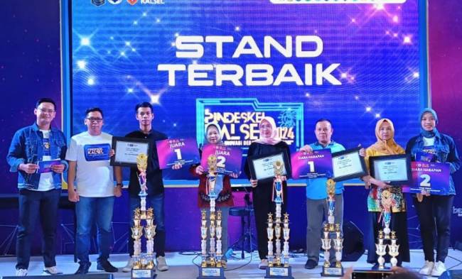 Desa Balida saat mendapatkan juara pertama lomba inovasi desa dan stand terbaik di Kota Banjarbaru, Sabtu (9/11/2024).