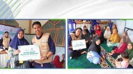 BANTUAN- Inilah penyaluran bantuan dana untuk Teras Sehat dan Santunan Da'i di Pegunungar Meratus yang merupakan program Ekspedisi Berkah Meratus Berkolaborasi dengan BAZNAS Provinsi Kalimantan Selatan.