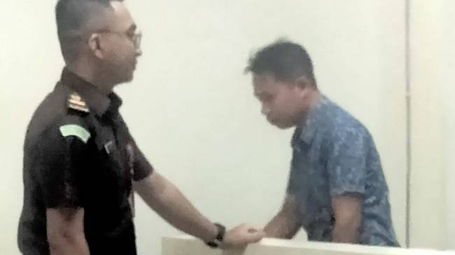 Terdakwa Marwan ketika di Pengadilan Tindak Pidana Korupsi Banjarmasin. (SuarIndonesia/HD)