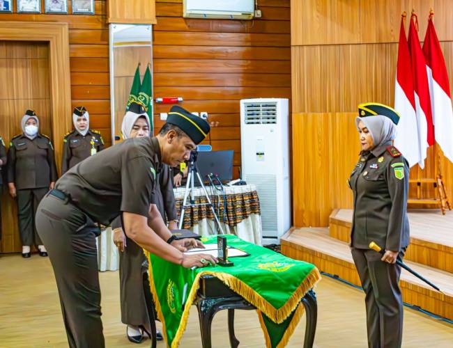 Satuan Tugas Pengamanan, Pendampingan dan Penegakan Hukum (Satgas P3H) Program Pengembangan Kawasan Pertanian Tanaman Pangan Kementrian Pertanian RI di Provinsi Kalimantan Selatan (Kalsel) dilantik, Selasa (24/12/2024). (SuarIndonesia/Ist)