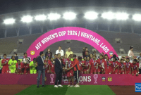 Timnas putri Indonesia Juara Piala AFF Wanita 2024 di Laos, Kamis (5/12/2024) malam. (YOUTUBE LAOFF TV)