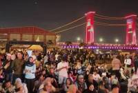 festival jazz internasional di tepi sungai Musi untuk pertama kalinya di dunia tepatnya di pelataran Benteng Kuto Besak Palembang, Sabtu (30/11/2024) (SuarIndonesia/. (ANTARA/ M Imam Pramana)