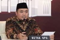 Ketua KPU Mochammad Afifuddin menyampaikan keterangan kepada wartawan terkait pelaksanaan Pilkada Serentak 2024 di Jakarta, Jumat (13/12/2024). (Dok ANTARA FOTO/Reno Esnir)