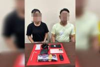 Kedua pelaku pemilik sabu seberat 99 gram diamankan di Mapolresta Palangka Raya, Sabtu (14/12/2024). (ANTARA/Humas Polresta Palangka Raya)