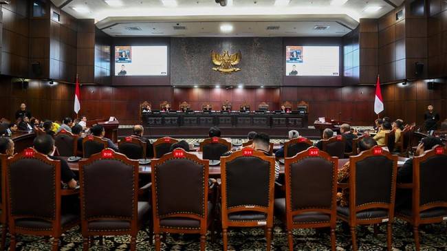 Foto Ilustrasi. Suasana sidang di Mahkamah Konstitusi (MK). (ANTARA FOTO/Rivan Awal Lingga)